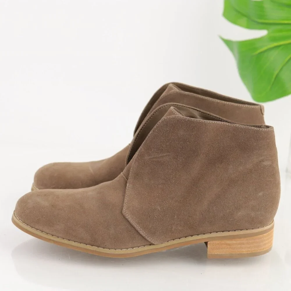 Blondo Womens Verona Boot Size 8.5 Waterproof Tan Suede Laceles Pull On Bootie - Picture 6 of 11